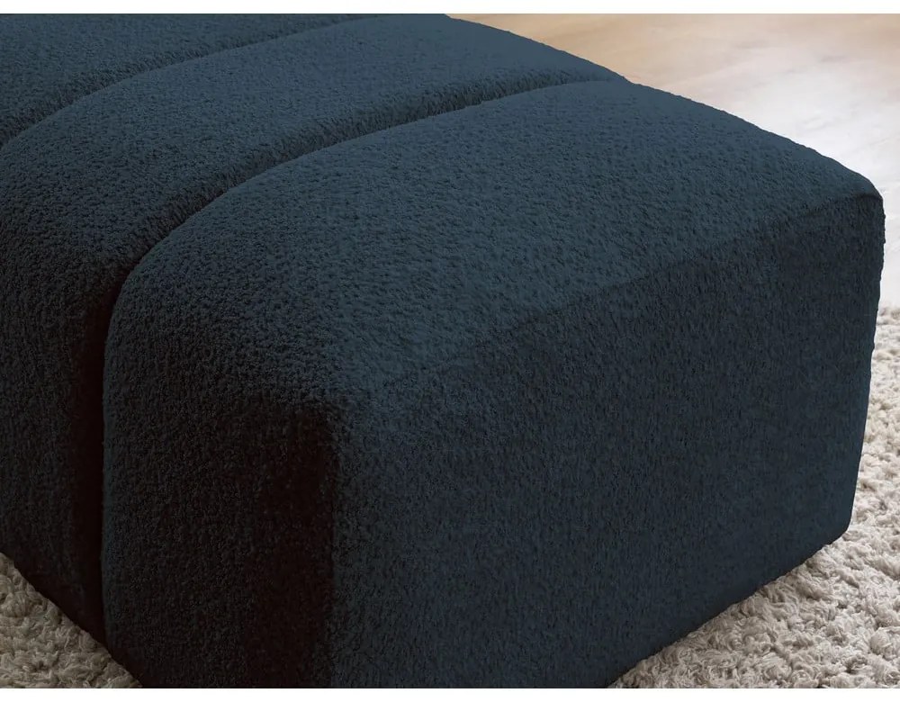 Tmavomodrá podnožka z textílie buklé Annecy – Bobochic Paris