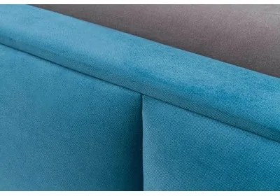 Modrá čalúnená posteľ FABRIZZIO SQUERE P 180x200 cm