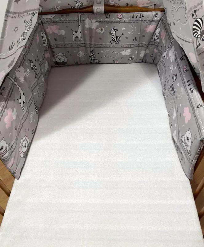 SDS Mantinel do postieľky Zvieratká ružová  Bavlna, výplň: Polyester, 195/28 cm