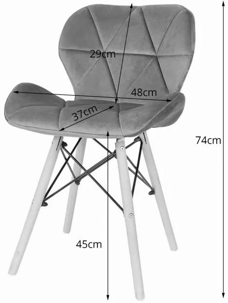 Jedálenská stolička LAGO sivá (hnedé nohy)
