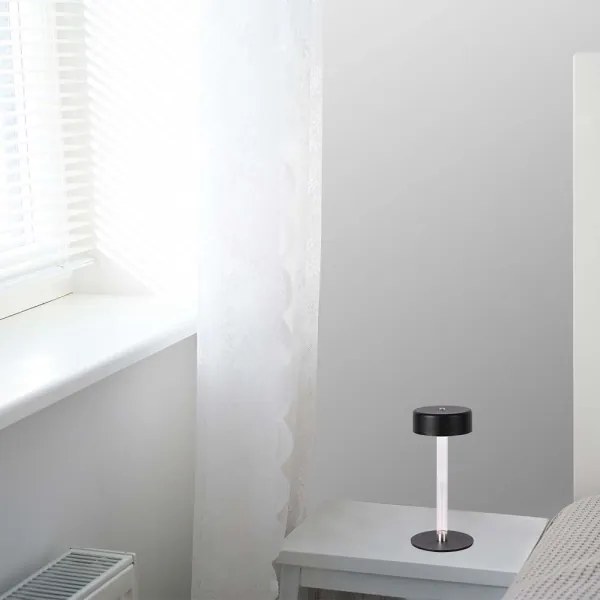 LED Stmievateľná nabíjacia stolná lampa LED/3W/5V 3000-6000K čierna
