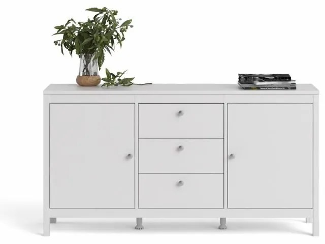 Tvilum Biely príborník SALOMO s 3 zásuvkami