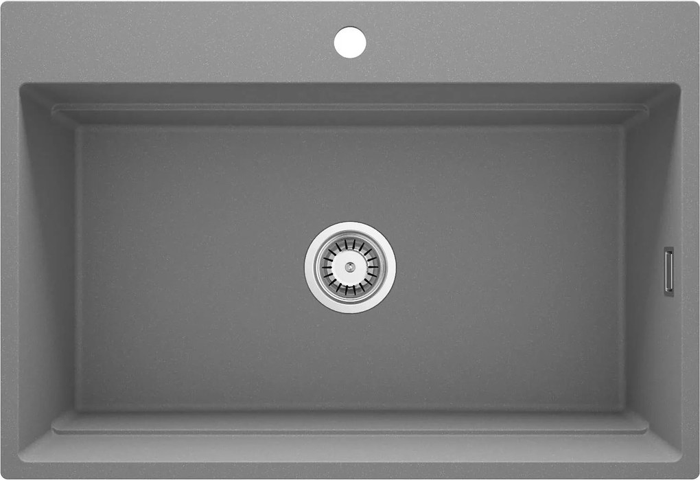 Deante Magnetic, 1-komorový granitový drez 760x520x220mm, šedá metalíza, DEA-ZRM_S10B