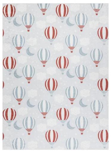 BAMBINO 1349 Prateľný koberec Balóny, pre deti protišmykový - sivý