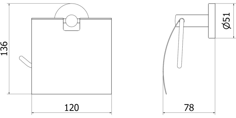 Mexen príslušenstvo, REMO držiak na wc papier, čierna, 7050733-70