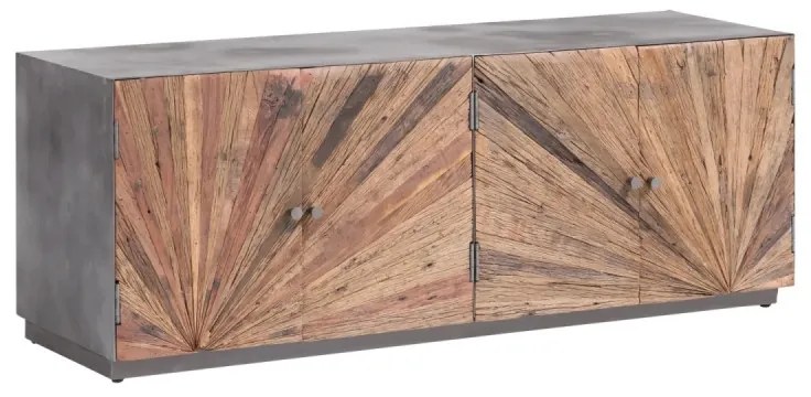 furniture-nabytek.cz - Masívna nástenná jednotka Derby z recyklovaného dreva, lakovaná, šedá