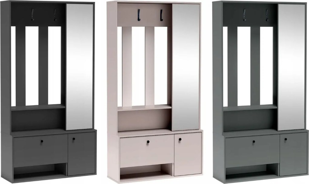 Předsíňová stěna se zrcadlem Spot kašmírová