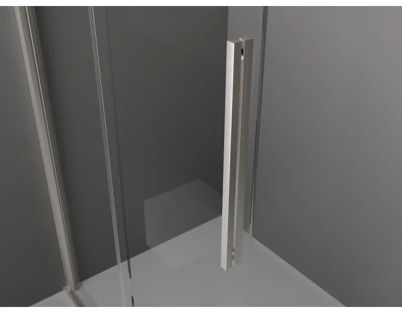 Mexen Velar L, posuvná sprchová zástena Walk-in 120 x 200 cm, 8mm sklo námraza, brúsená oceľ, 871-120-003-33-97