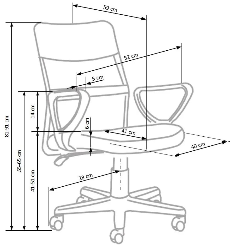 Detská otočná stolička TIMMY tyrkysovočerná