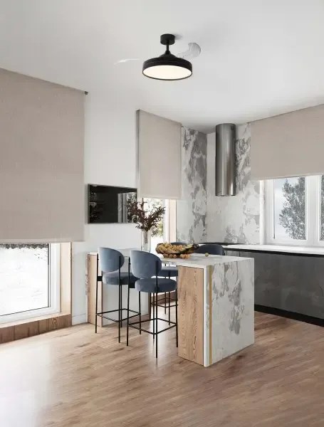LED čierne moderné stropné svietidlo Nevma s diaľkovým ovládaním