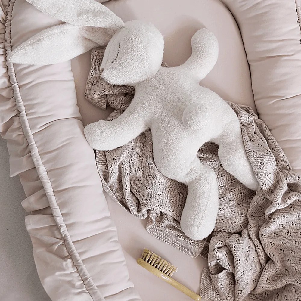 Saténovo bavlnené hniezdo pre bábätká púdrovo ružová