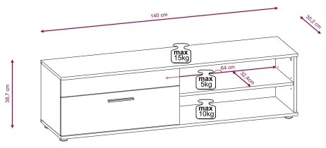 Obývacia stena BRICK biela/čierna