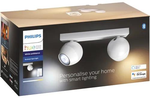 LED bodové svietidlo Philips HUE 50472/31/P6 Buckram 2x 5W 2x 350lm 2200-6500K biele s diaľkovým ovládaním