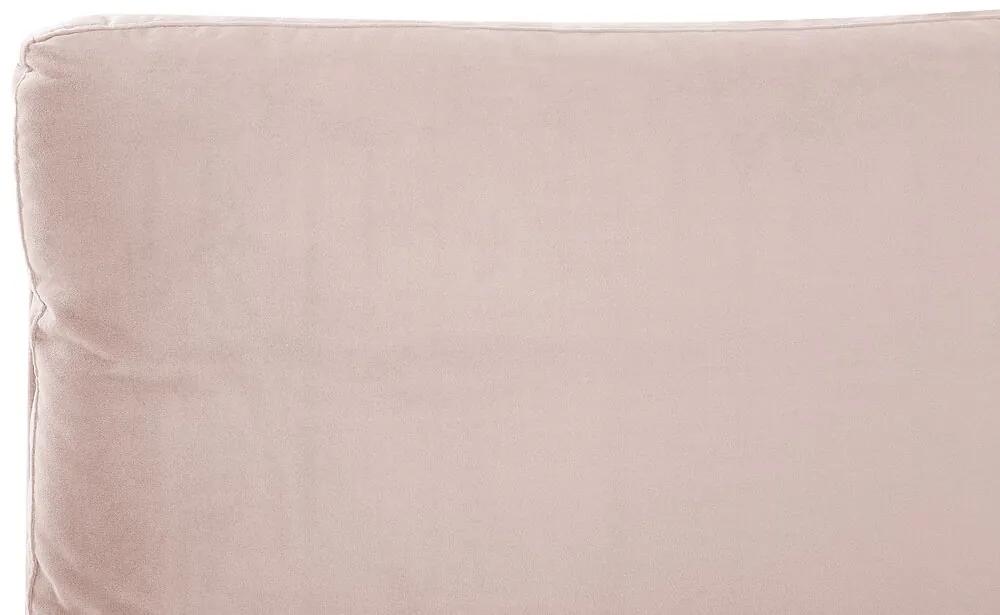 Zamatová posteľ 160 x 200 cm ružová MELLE Beliani