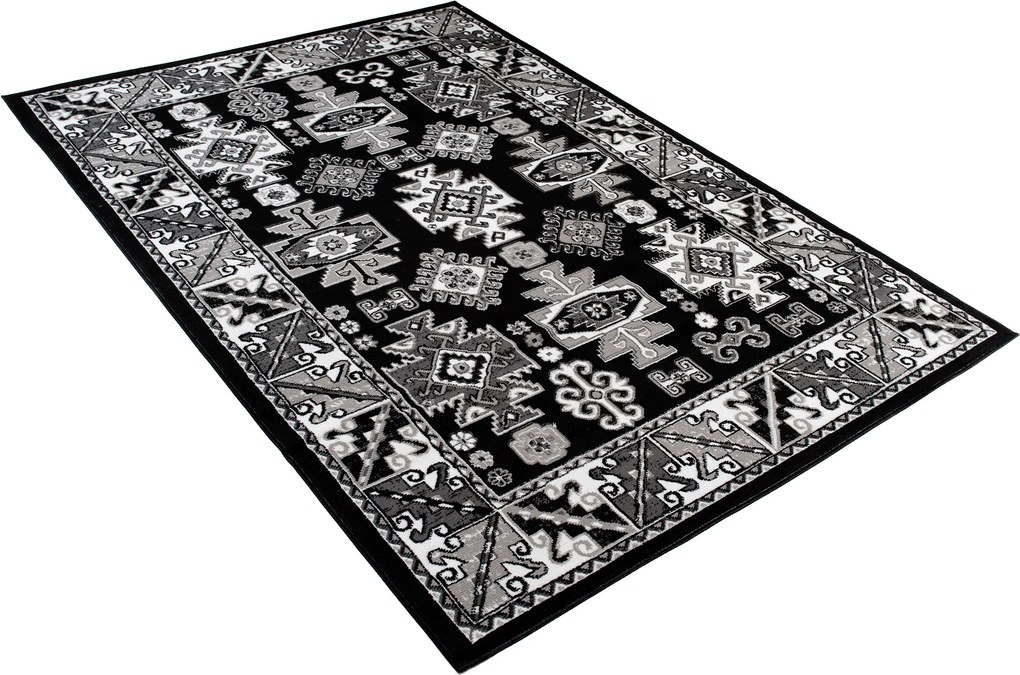 TA Koberec C645A BLACK EUFRAT ESM Čierny Obdĺžnikový Rozmer: 140x200 cm