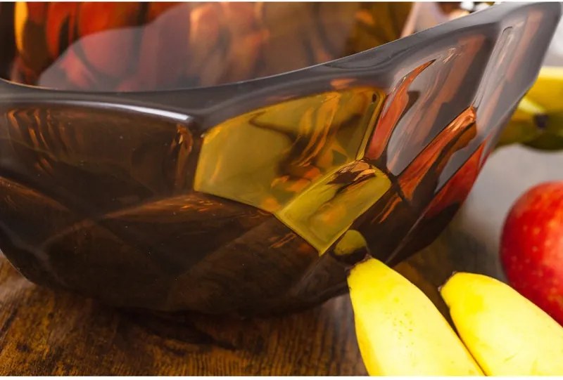 KRIŠTÁĽOVÁ MISKA BOHEMIA HONEY COMB SMOKEY 405MM