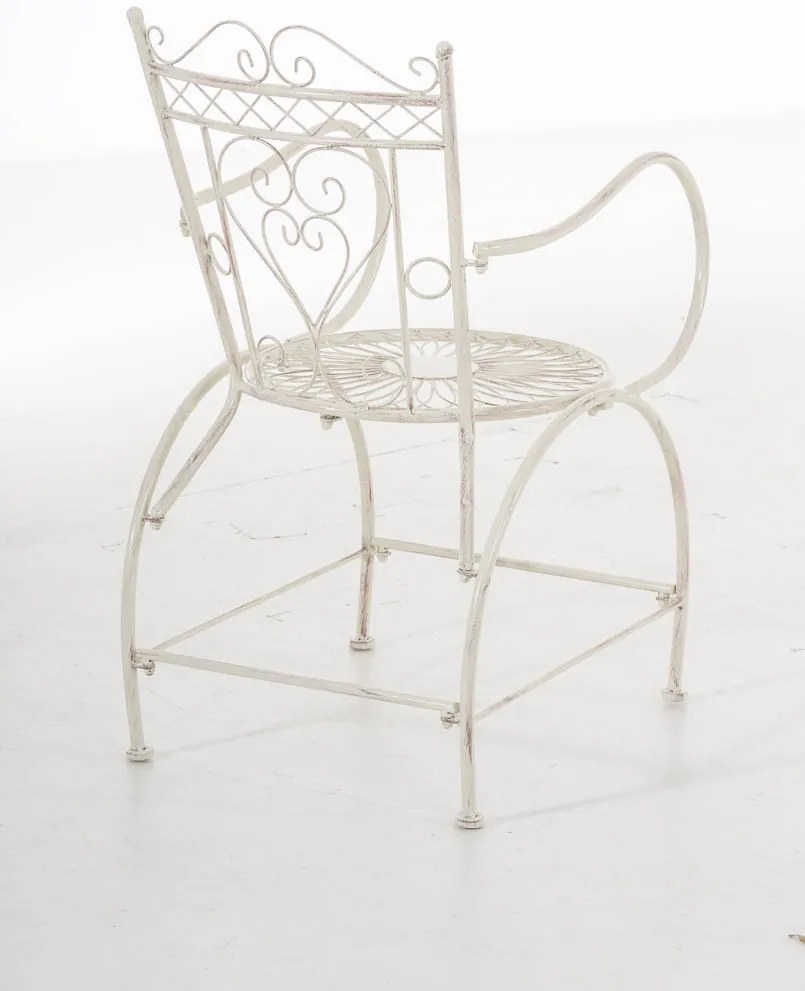 Kovová stolička Sheela s područkami - Krémová antik