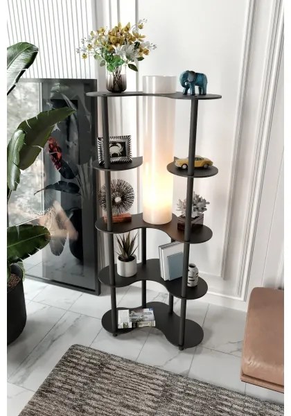 Stojacia lampa s poličkami NOTO 1xE27/40W/230V čierna