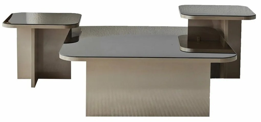 Súprava konferenčných stolíkov Jazz Beige and Bronze