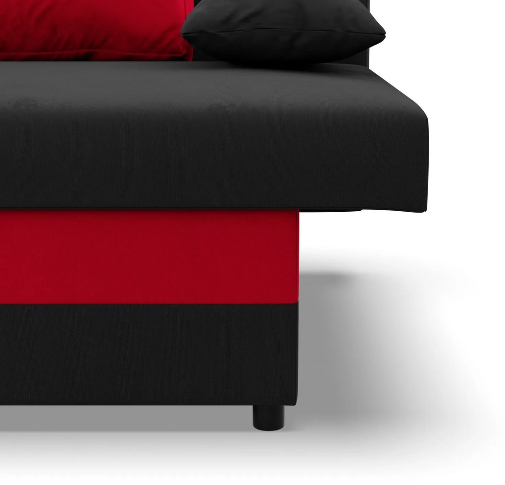 Veľká rozkladacia pohovka SONY model 2 Čierna/červená