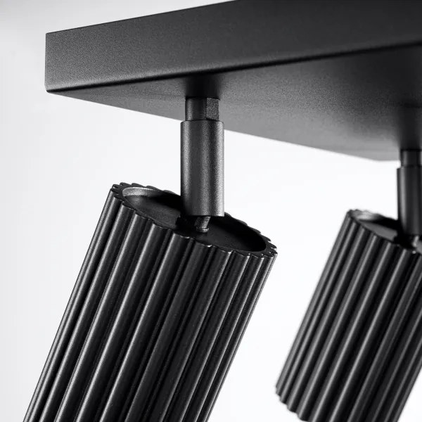 Sollux SL.1583 - Bodové svietidlo KARBON 4xGU10/10W/230V čierna