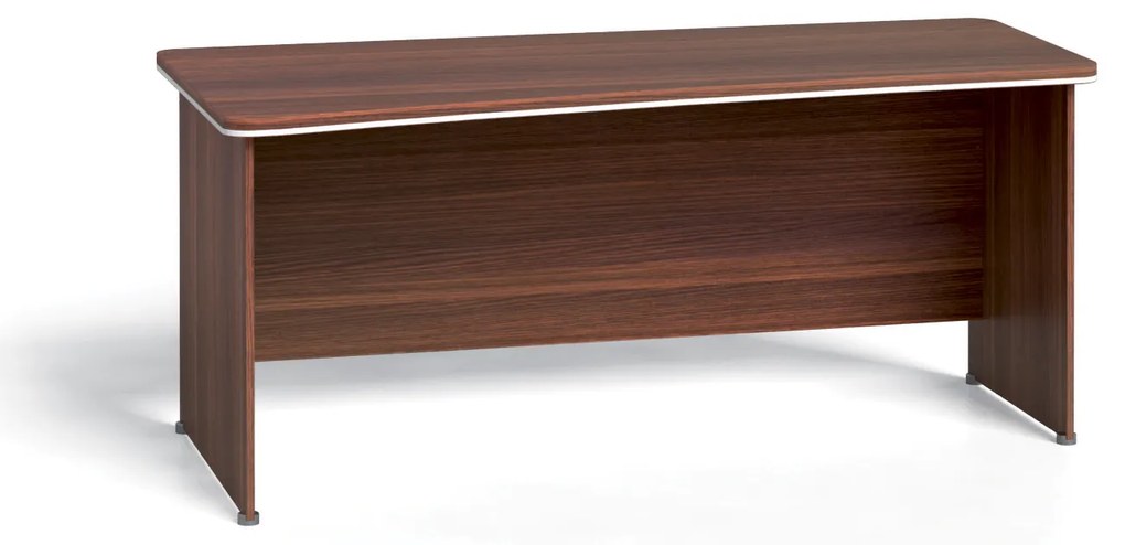 Rohový kancelársky písací stôl ARRISTO LUX, oblúk ľavý, 1800 mm, orech