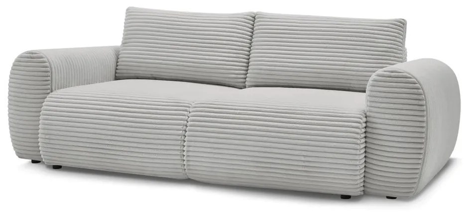 Svetlosivá menčestrová rozkladacia pohovka 257 cm Lucien – Bobochic Paris