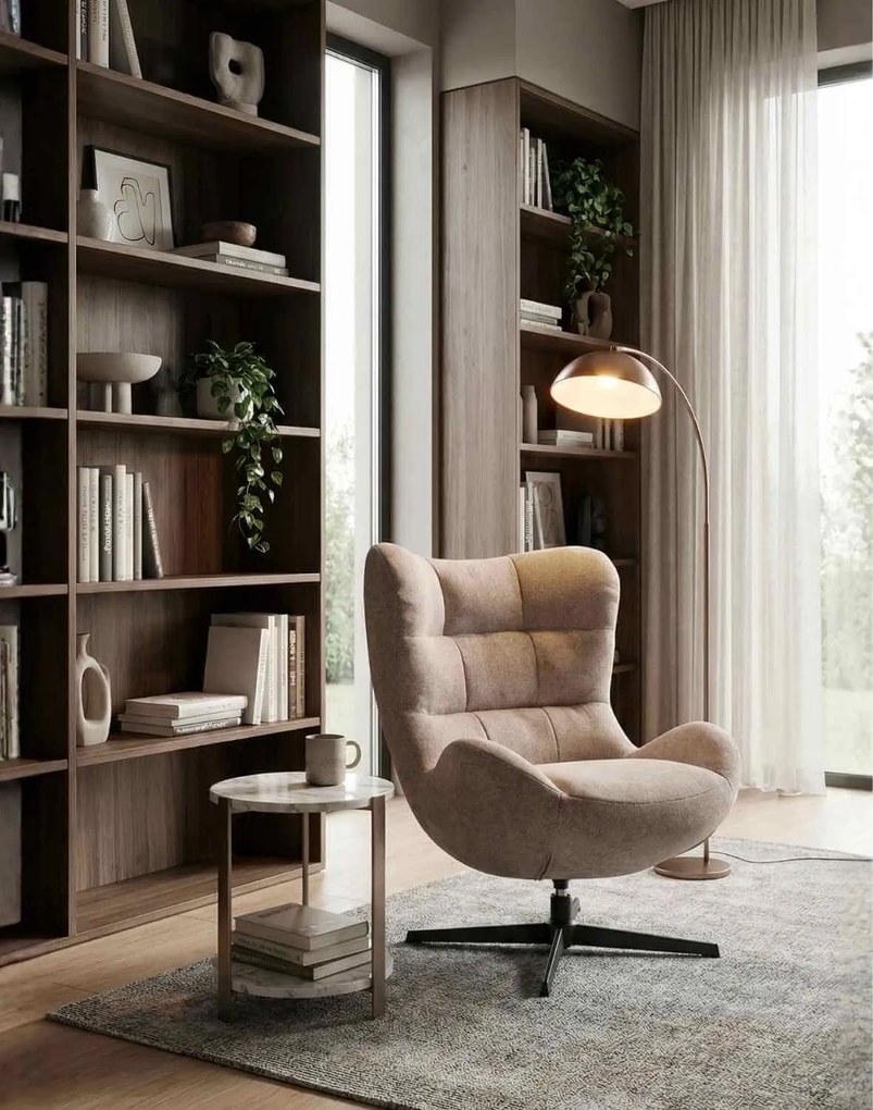 Otočné kreslo Velo, tmavobéžové