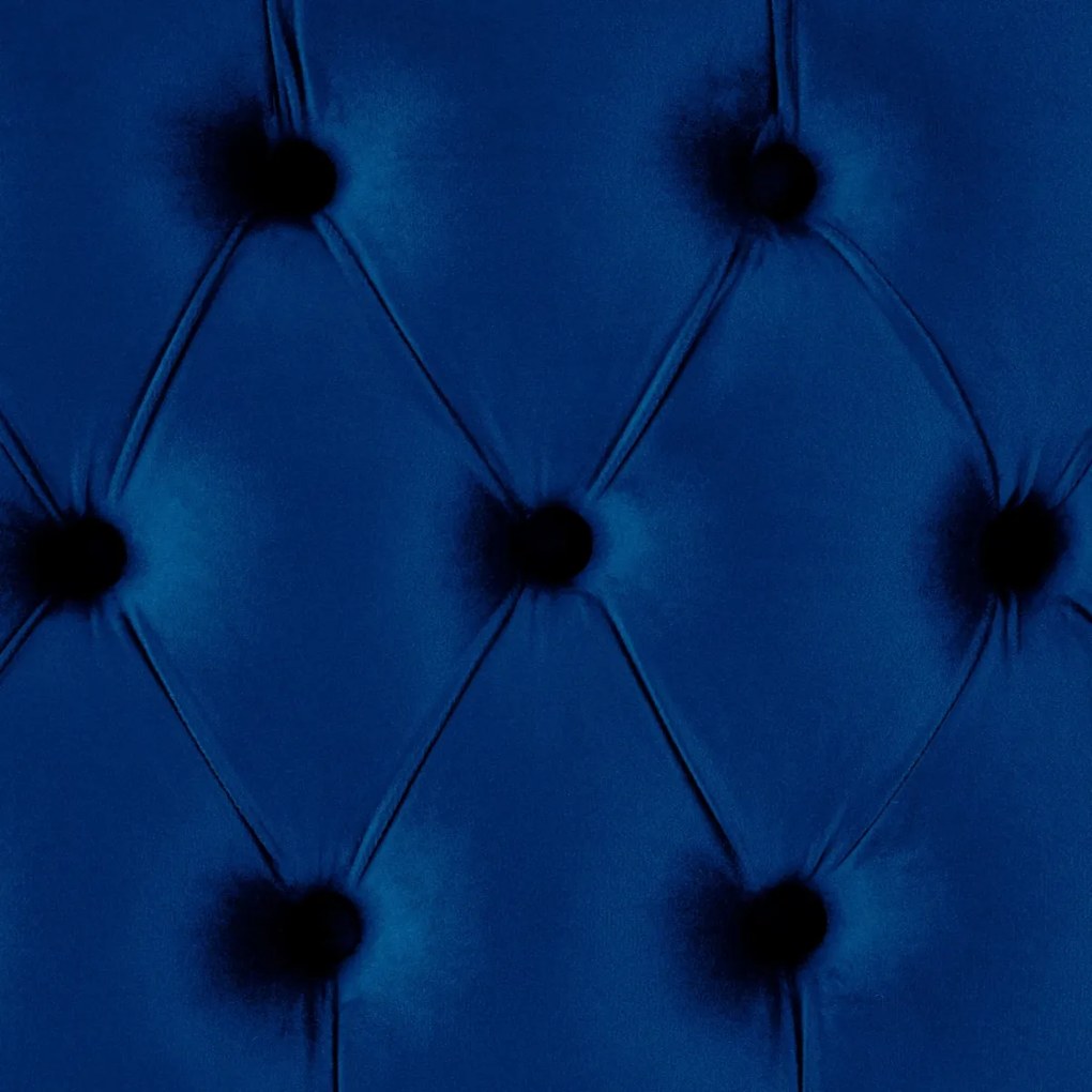 Lavica Polson - zamat, čierny rám 150 cm - Modrá