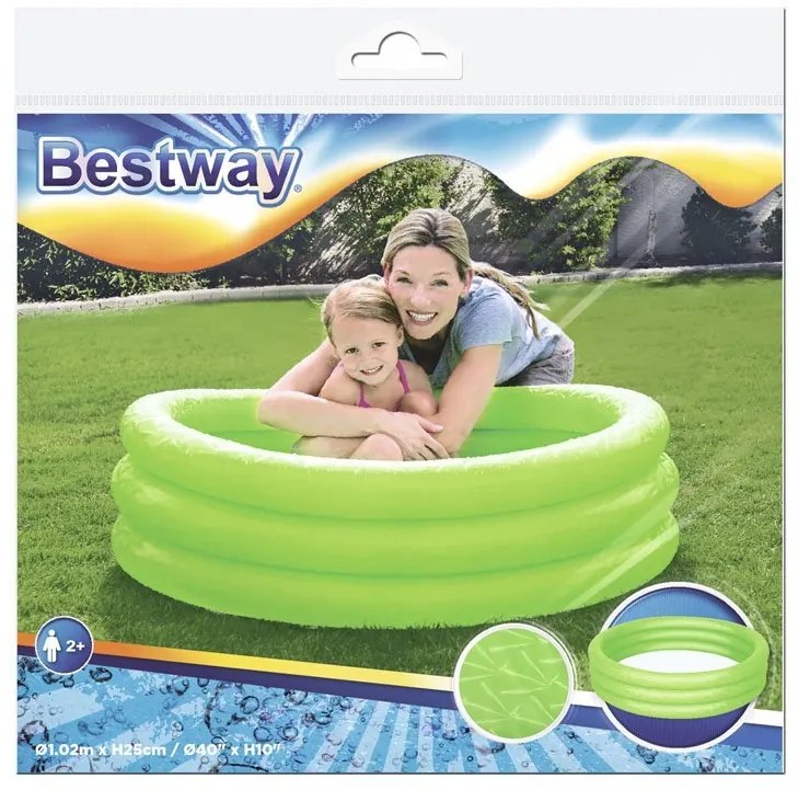 Bestway Detský nafukovací bazén jednofarebný 102cm x 25cm 51024