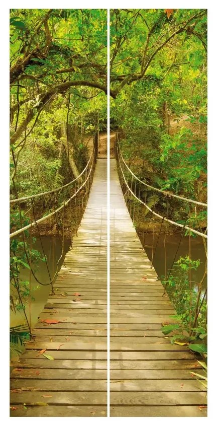 Súprava posuvnej záclony - Most z džungle  -2 panely