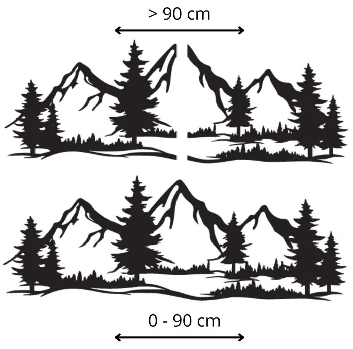 Drevený obraz na stenu mohutné hory a les | SENTOP PR0521