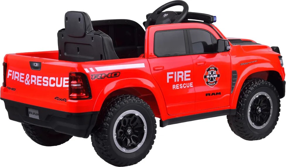 JOKOMISIADA Detské hasičské auto na batérie RAM pickup s majákom a sirénou PA0323
