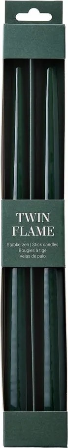 TWIN FLAME Sada sviečok 2 ks 31 cm - tm. zelená