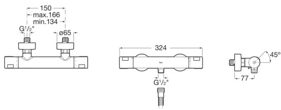 Roca A5A2E18C00 - Termostatická sprchová batéria T-500, lesklý chróm