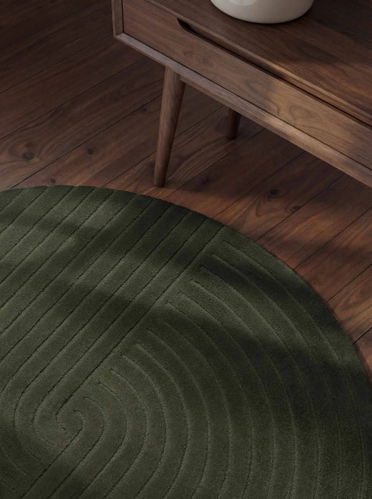 Vikosa, Kusový koberec Vikosa Arcura 106271 Dark Green kruh, 200x200 (priemer) kruh, zelená, obývacia izba
