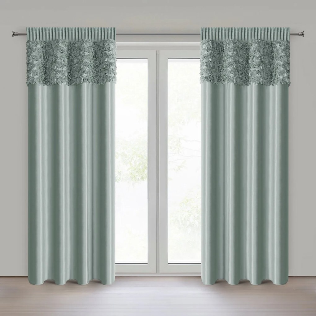 ZATEMŇOVACÍ ZÁVES NA PÁSKE EVA MINGE ROSES13 140X270 CM MÄTOVÁ