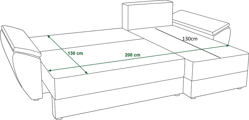Rozkladacia obojstranná sedacia súprava do L LIVARO 251x140 cm, krémová
