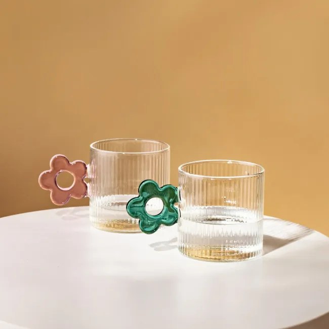 Hrnček BELLEZZA s tyrkysovým kvetom 739217 390 ml