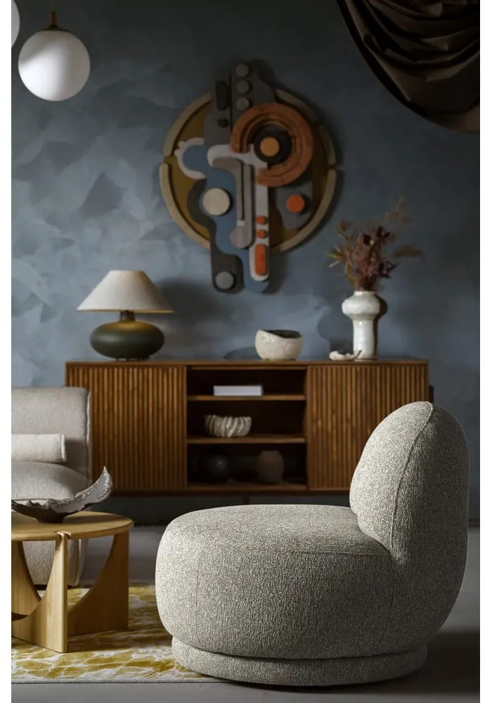 Sivo-hnedé kreslo Ovo – Miuform