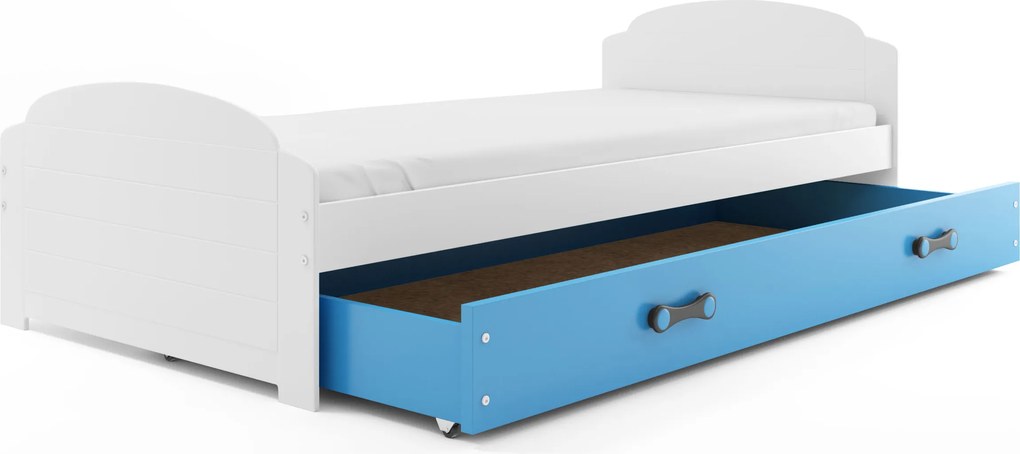 Posteľ LILI 200x90 biela - modrá