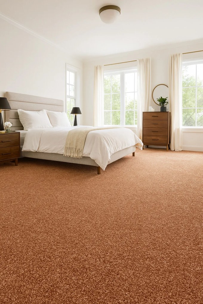 Condor Carpets, Metrážny koberec Prestige 496, na mieru, šíře 4m, oranžová, ab (mriežka), detská izba