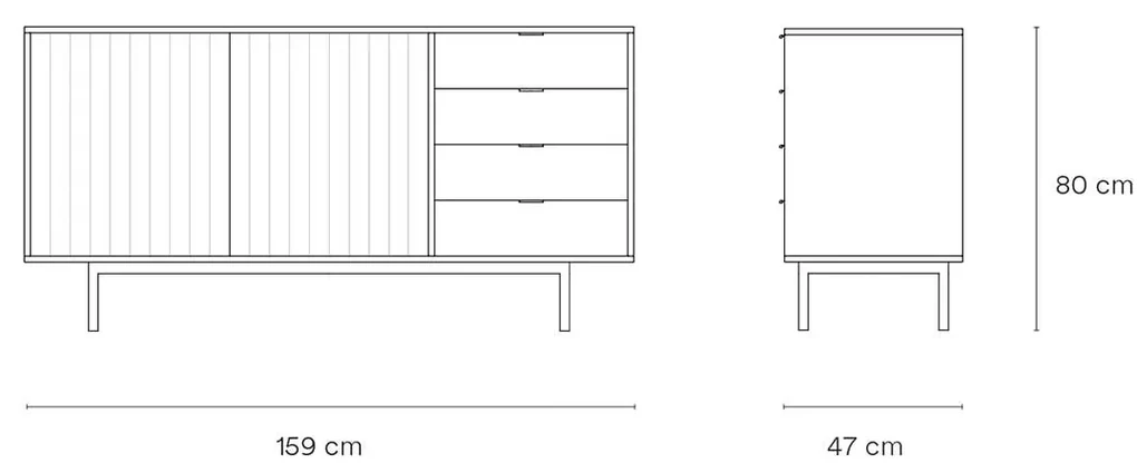 Komoda Sierra 159,2 × 47 × 79,6 cm