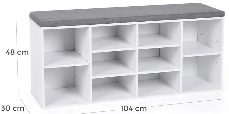 Polica na topánky so sedením VASAGLE LHS10WT