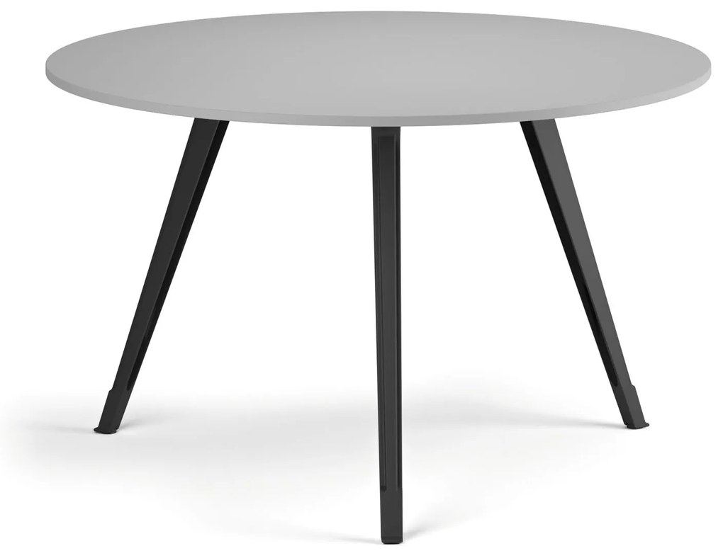 Konferenčný stôl PRIMO ZEN, priemer 120 cm, čierna podnož, sivá