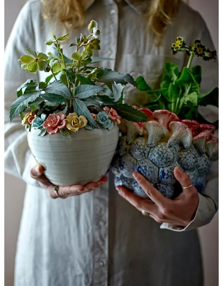 Kameninový ručne maľovaný obal na kvetináč ø 19,5 cm Eanna – Bloomingville