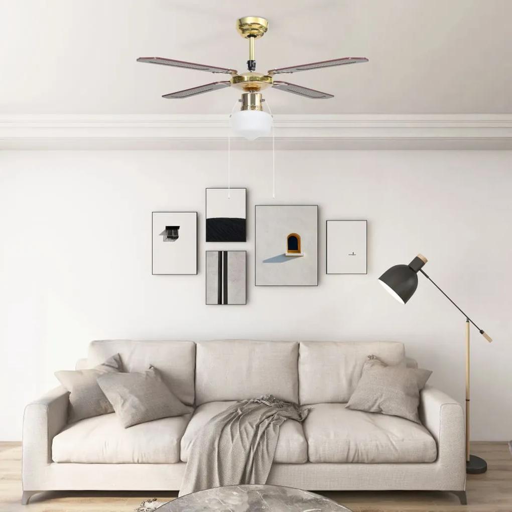 Stropný ventilátor s osvetlením 106 cm hnedý