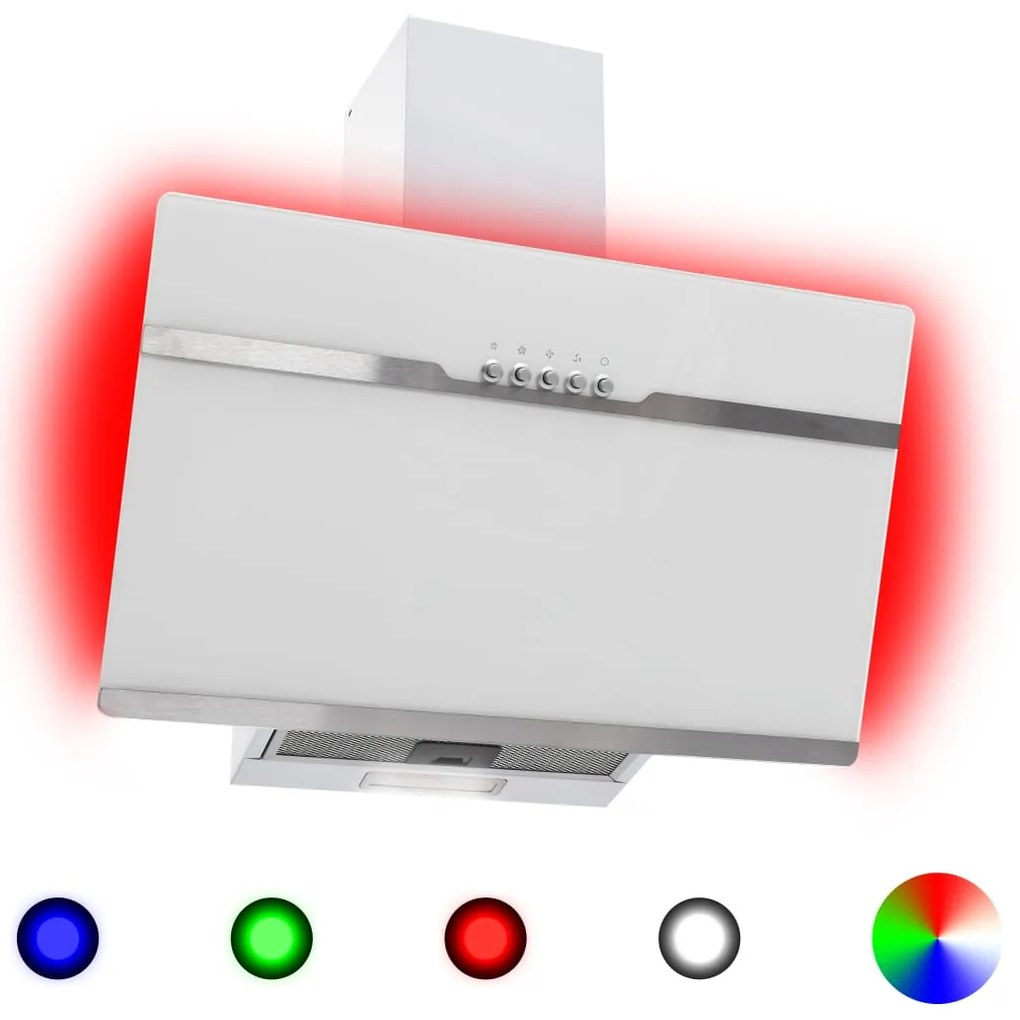 vidaXL RGB Nástenný digestor s LED 60 cm nehrdzavejúca oceľ a tvrdené sklo
