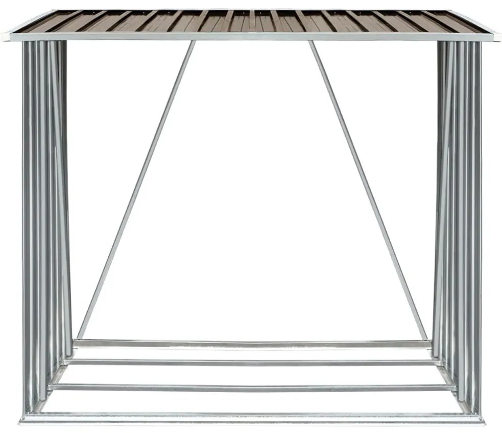 Záhradná kôlňa na drevo z galvanizovanej ocele 163x83x154 cm hnedá