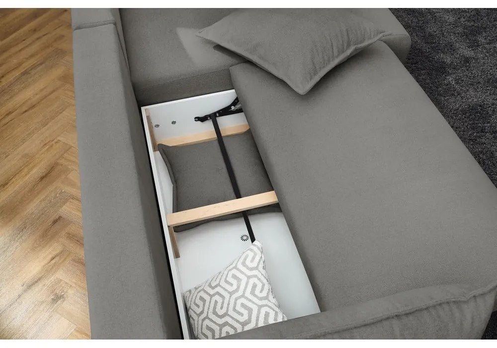 Svetlosivá rozkladacia rohová pohovka (variabilná) Nessa – Bobochic Paris